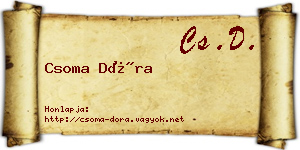 Csoma Dóra névjegykártya